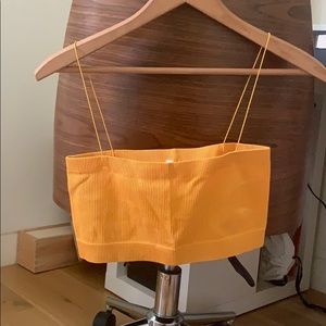 Ribbed top with elastic straps